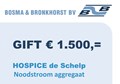 Gift sponsoring Hospice de schelp door B&B